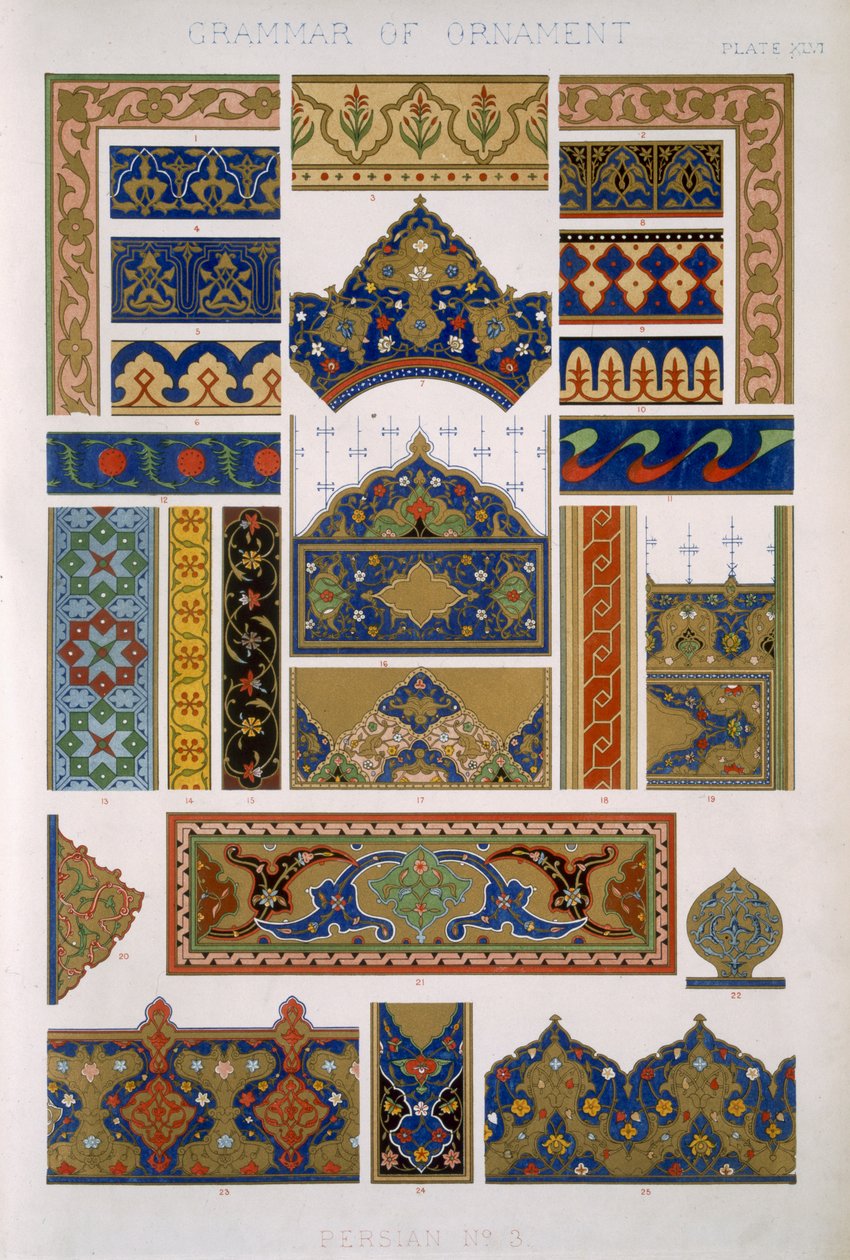 Perski nr 3, płyta XLVI, z „Gramatyki ornamentu” Owena Jonesa (1809-68) autorstwa Owen Jones