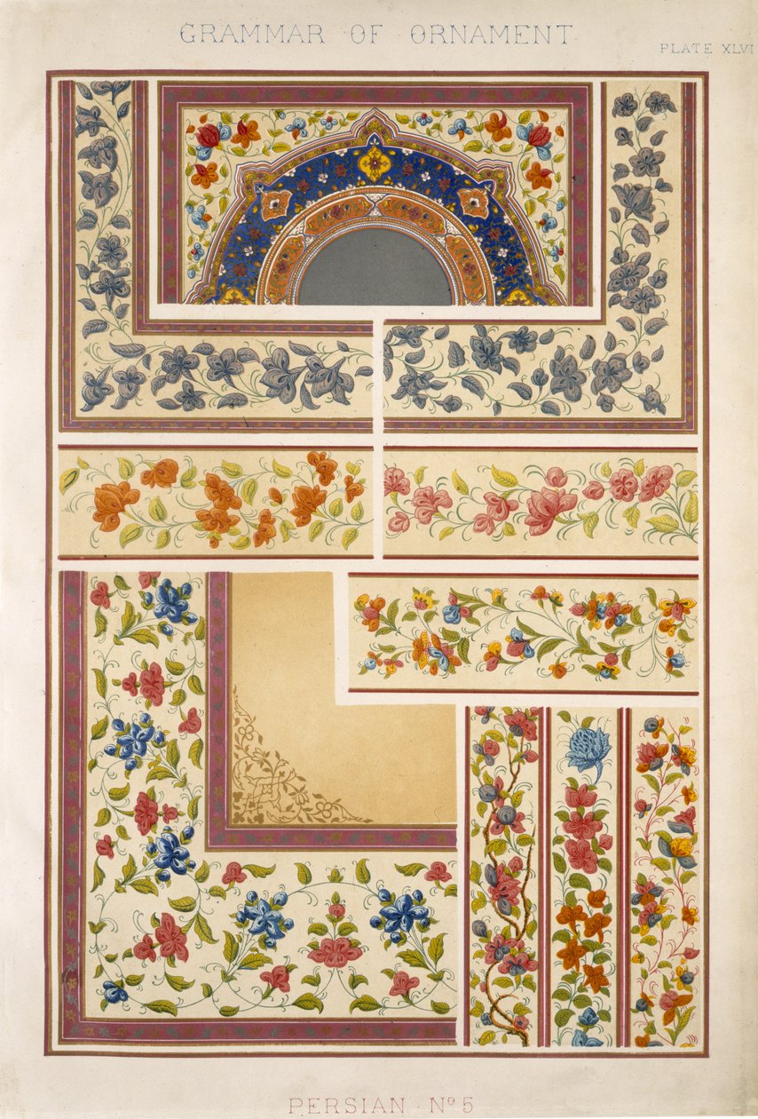 Perski nr 5, tablica XLVII, z "Gramatyki ornamentu" Owena Jonesa (1809-68) autorstwa Owen Jones