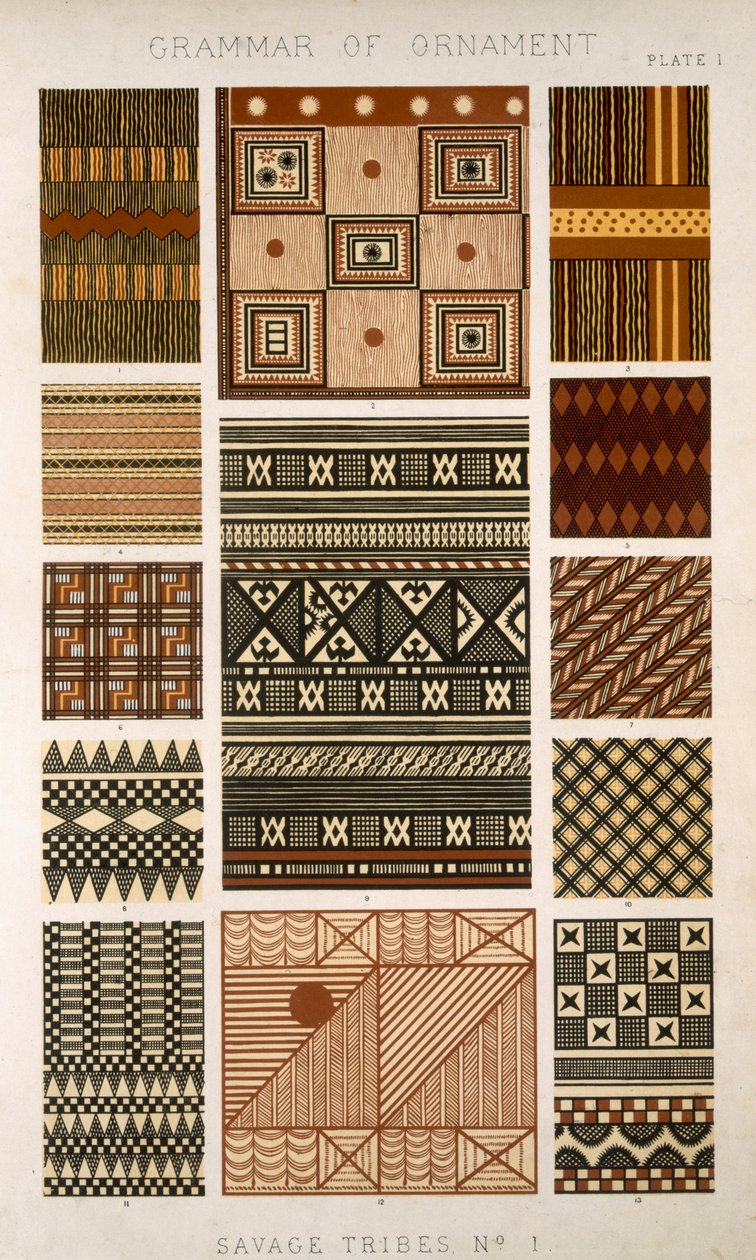 Savage Tribe nr 1, płyta 1, z „Gramatyki ornamentu” Owena Jonesa (1809-68) autorstwa Owen Jones