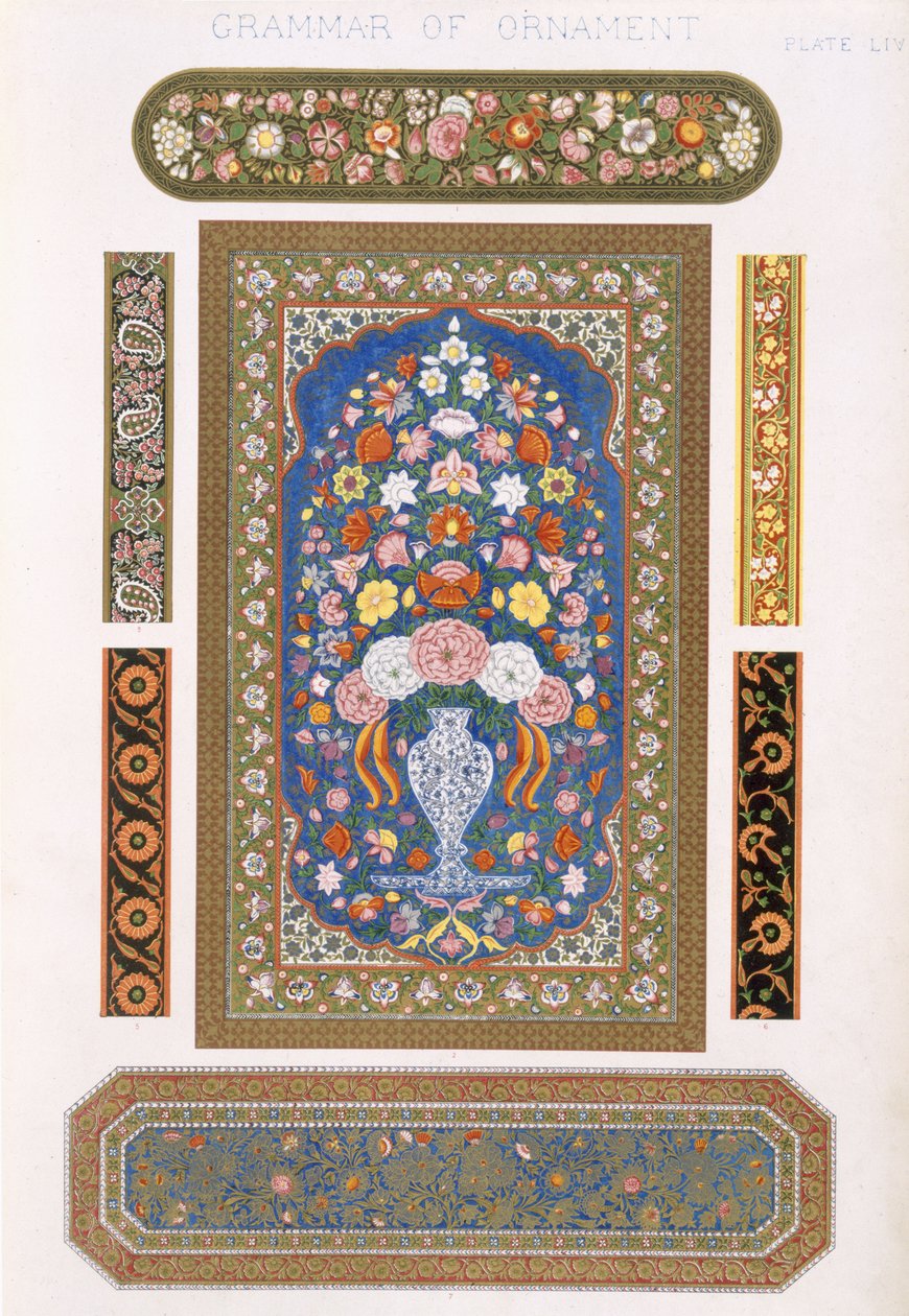 Indianka, płyta LIV, z „Gramatyki ornamentu” Owena Jonesa (1809-1868) autorstwa Owen Jones