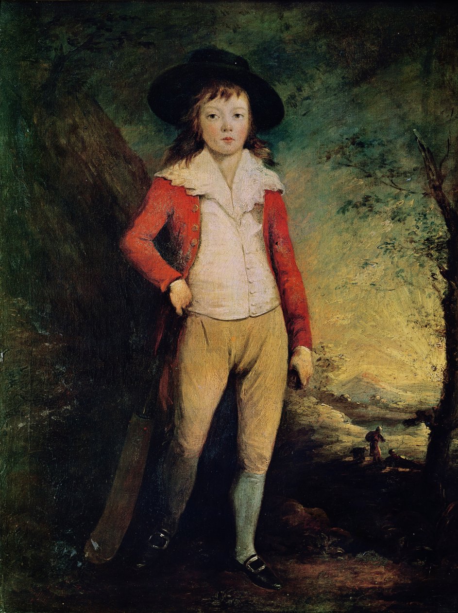 Portret Williama Sewarda z kijem do krykieta, ok. 1788-91 autorstwa Ozias Humphry