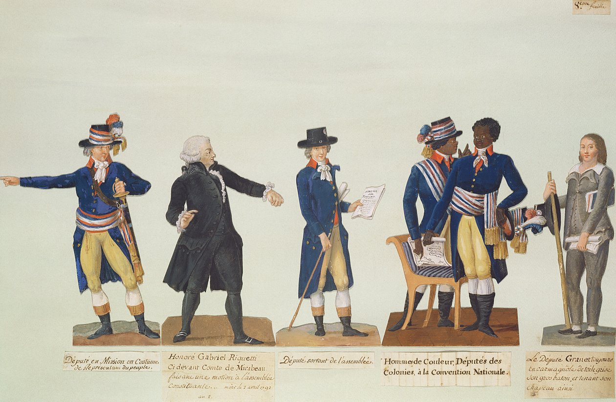 د ملي کنوانسیون مرستیالان، میرابیو او مرستیال ګرانیټ. c.1794-5 (gouache)poli autorstwa P. A. and J.B. Lesueur