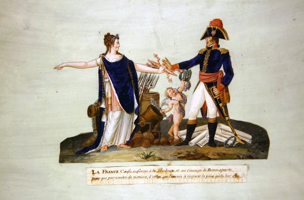 Francja powierza swoje siły Roztropności i odwadze Bonapartego. ok. 1800 (gwasz) autorstwa P. A. and J.B. Lesueur