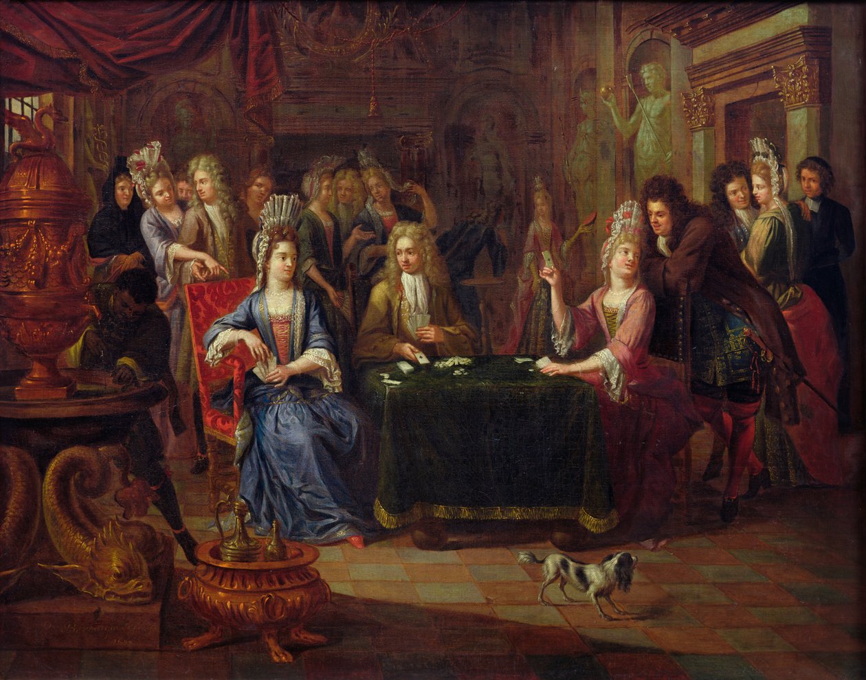 Gracze w karty, 1699 autorstwa P. Bergaigne