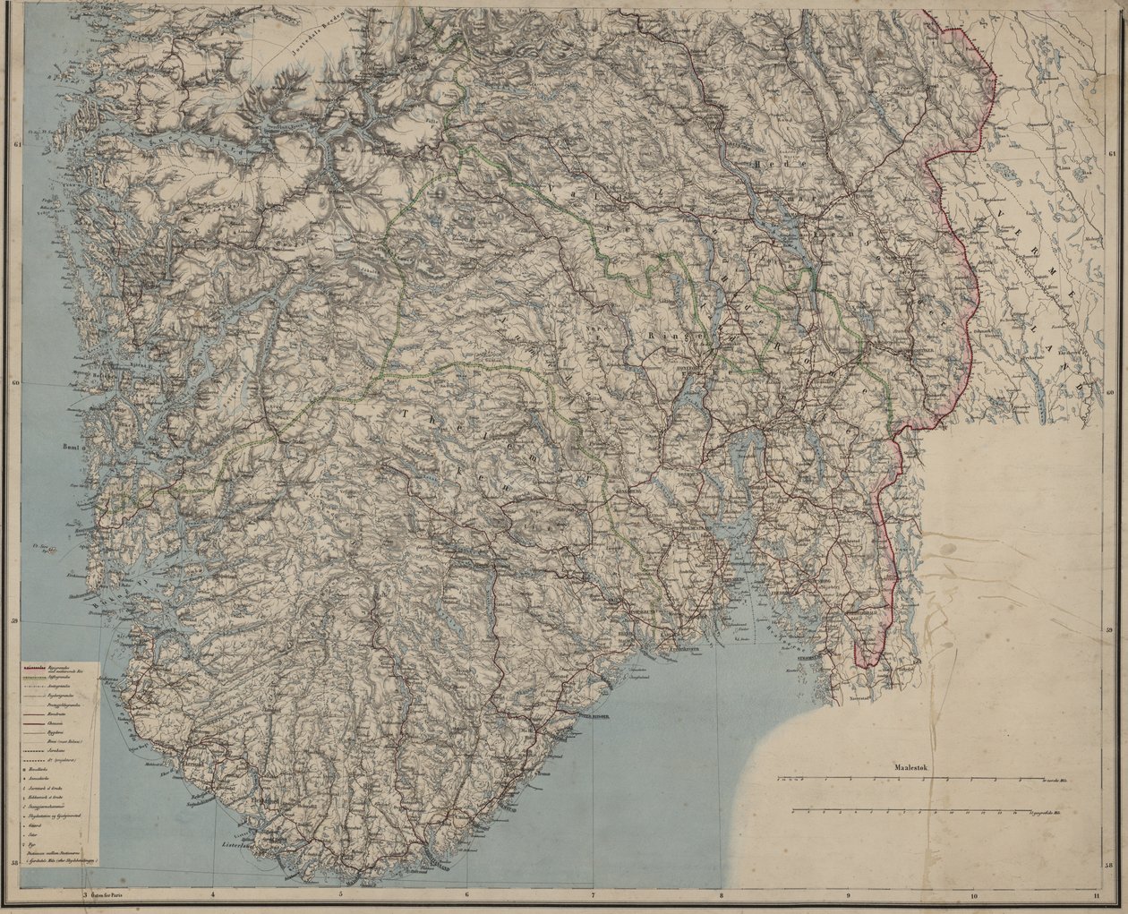 Mapa drogowa Norwegii autorstwa P.A. Munch