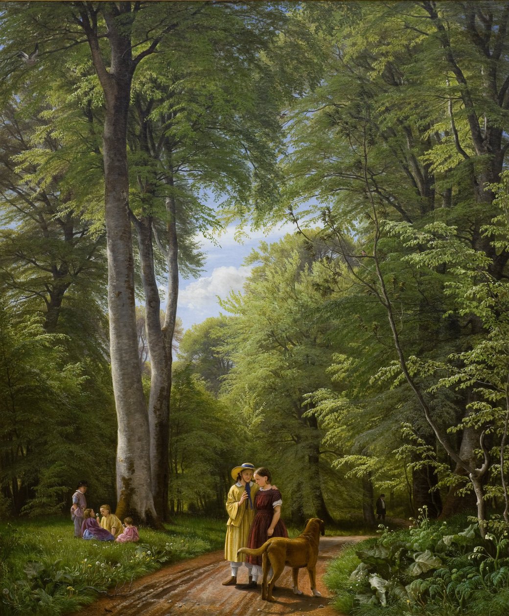 Las bukowy w maju w pobliżu dworu Iselingen w Zelandii autorstwa P.C. Skovgaard