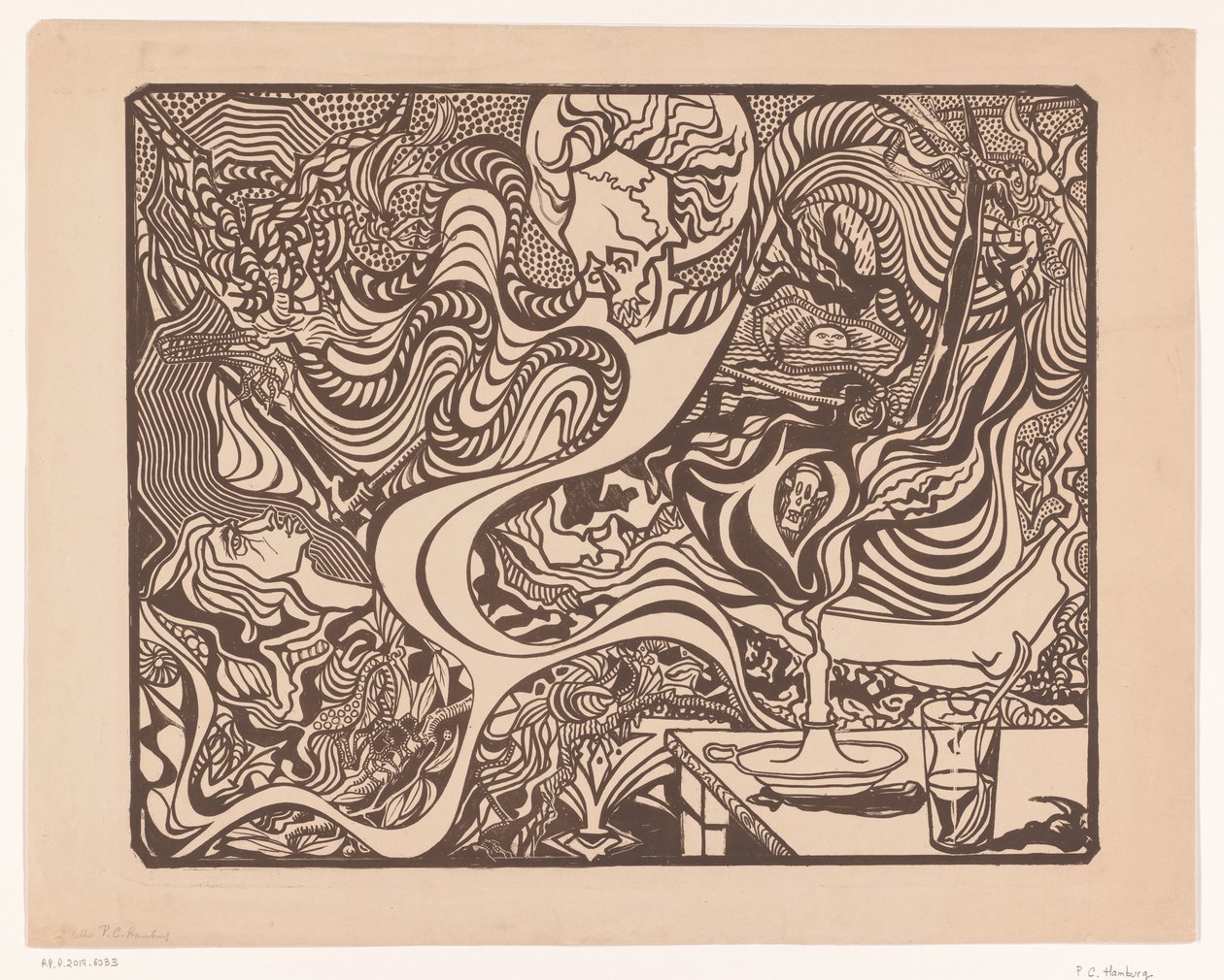 Bez tytułu (Symboliczna scena halucynacyjna) autorstwa P.C. Hamburg (possibly)