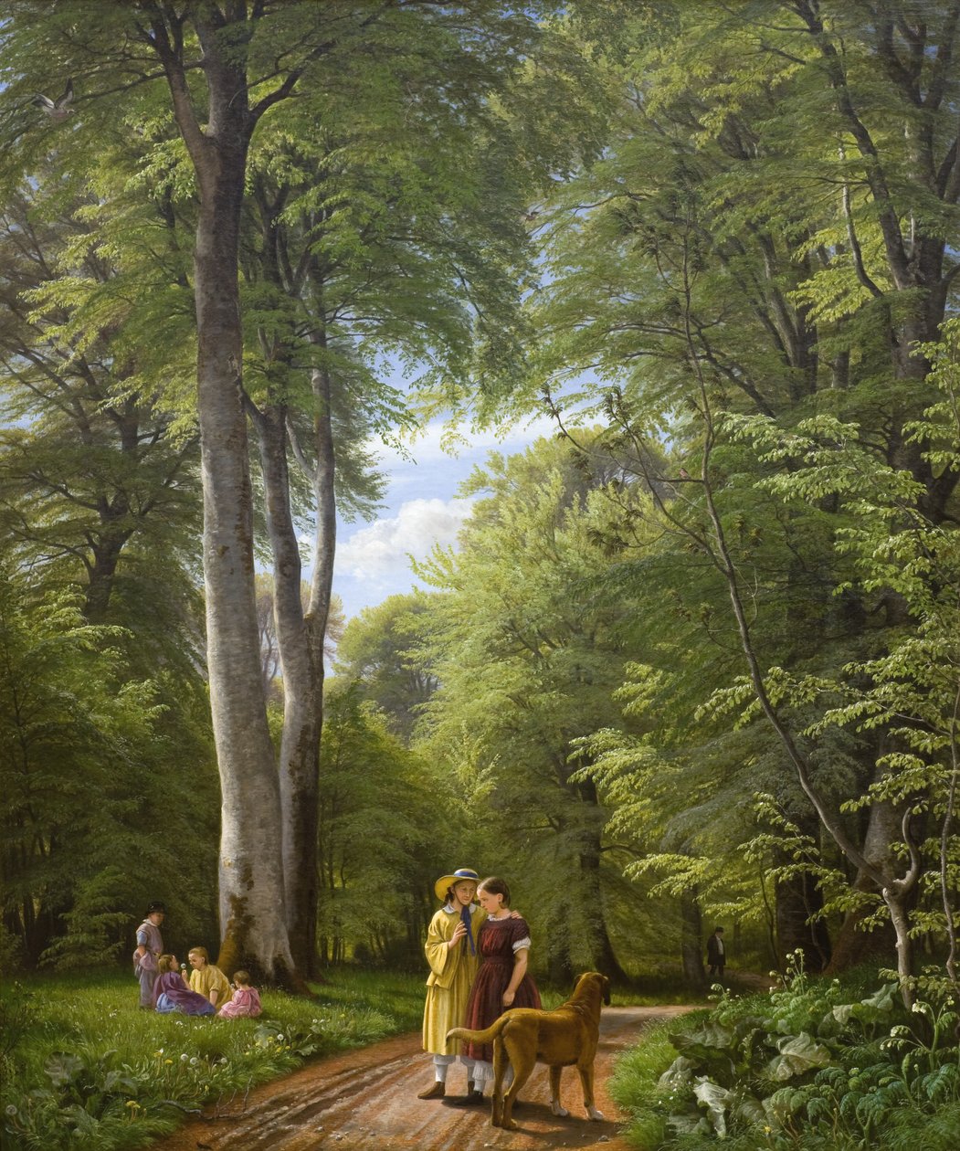 Las bukowy w maju w pobliżu dworu Iselingen w Zelandii autorstwa P.C. Skovgaard