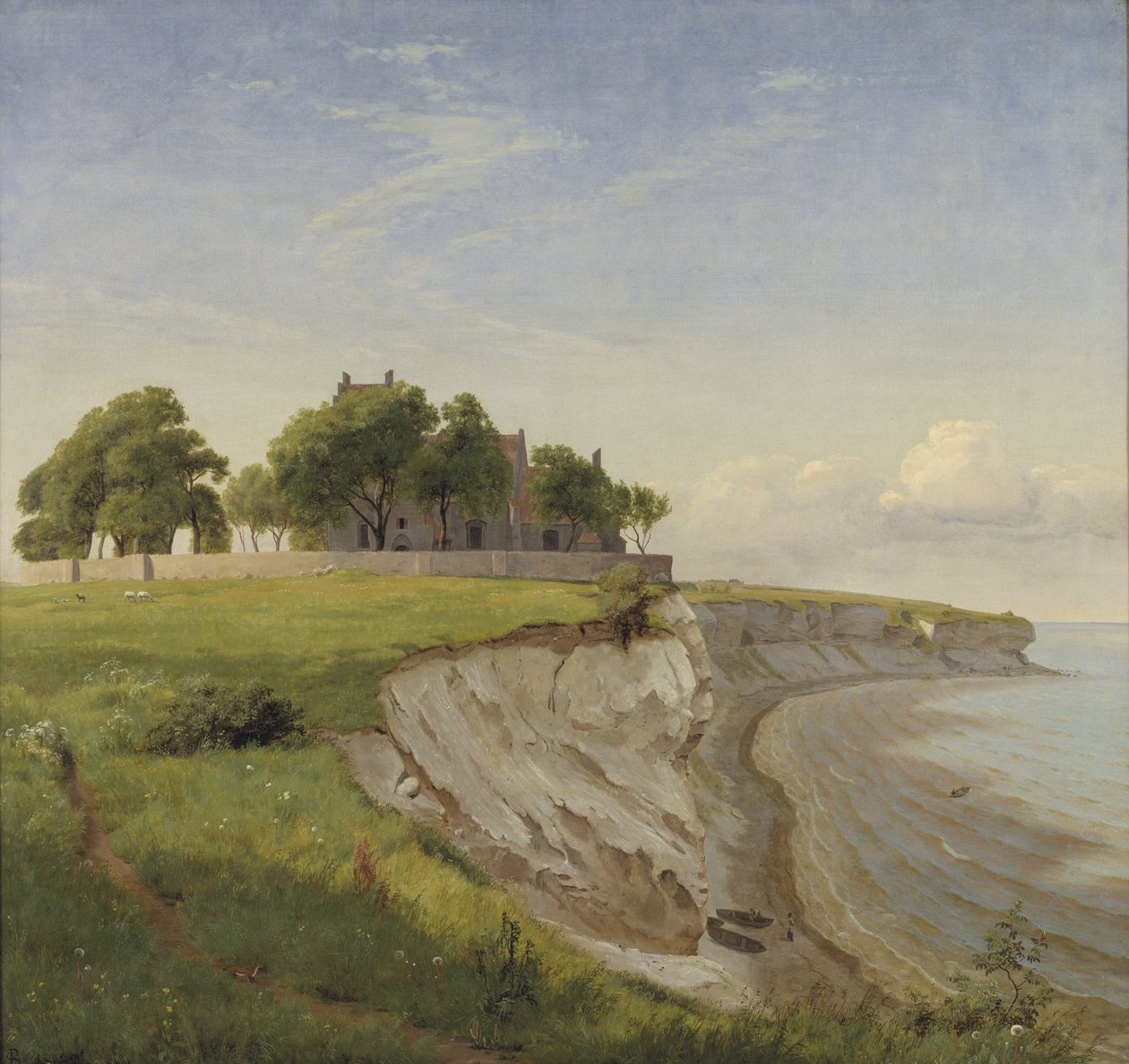 Kościół Højerup na klifach Stevns, Zelandia autorstwa P.C. Skovgaard