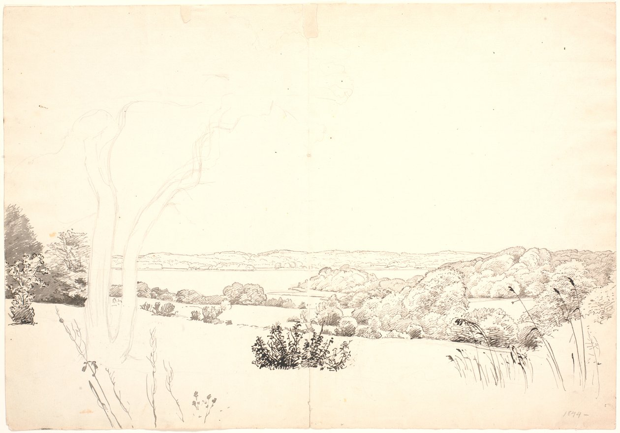 Krajobraz z widokiem na jezioro Skarrit. autorstwa P.C. Skovgaard
