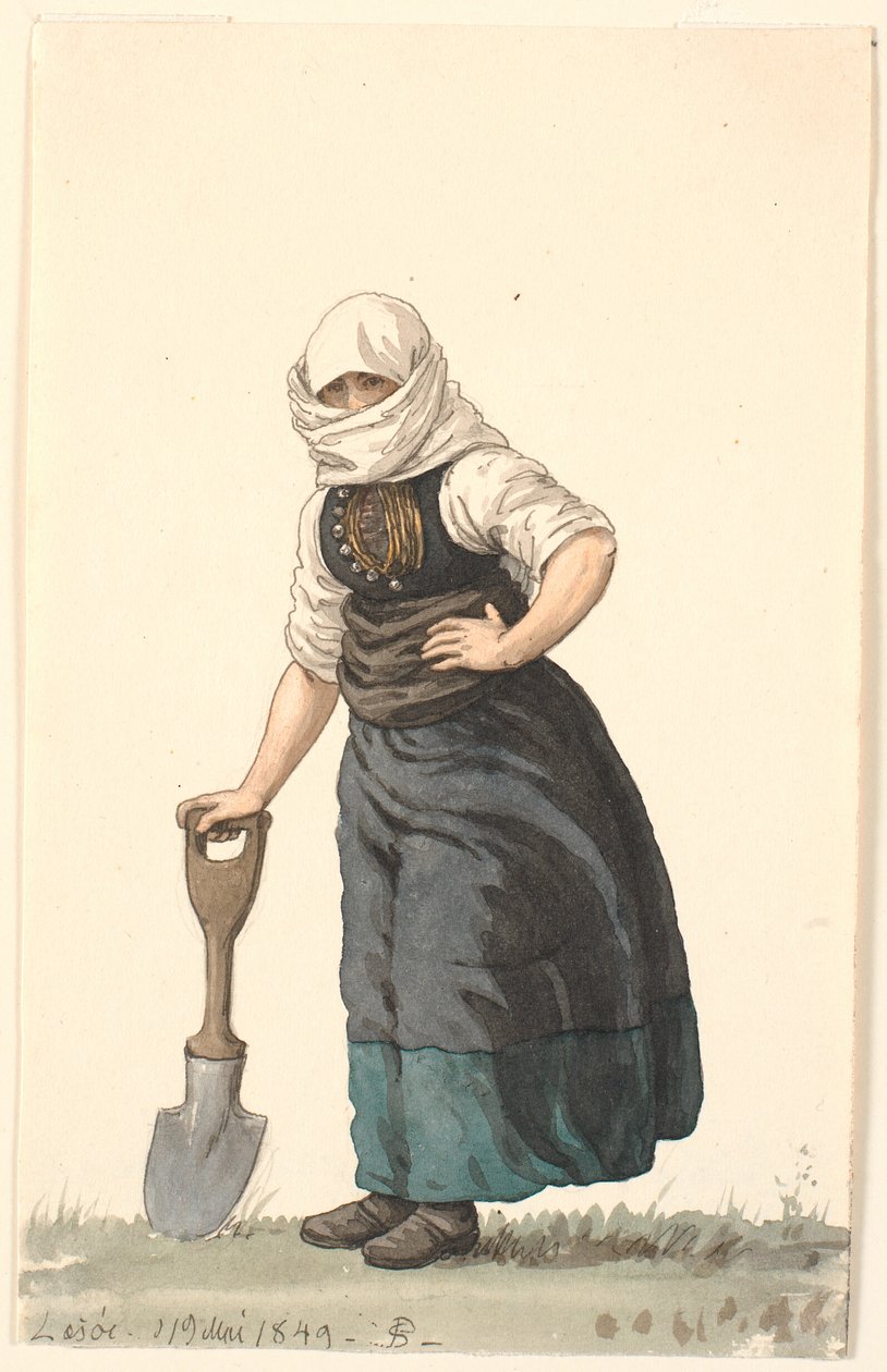 Læssøe wieśniaczka w codziennych ubraniach autorstwa P.C. Skovgaard