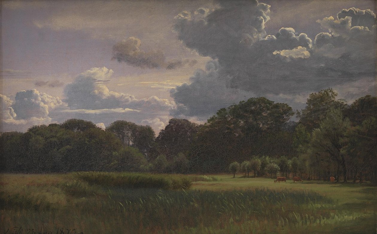 Przenoszenie burzy z piorunami nad Nysø Have i Fribedet autorstwa P.C. Skovgaard
