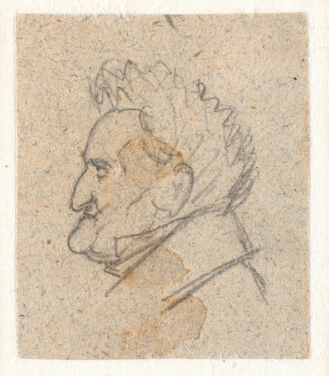 Portret profilowy malarza kwiatów C.D. Fritzscha. autorstwa P.C. Skovgaard