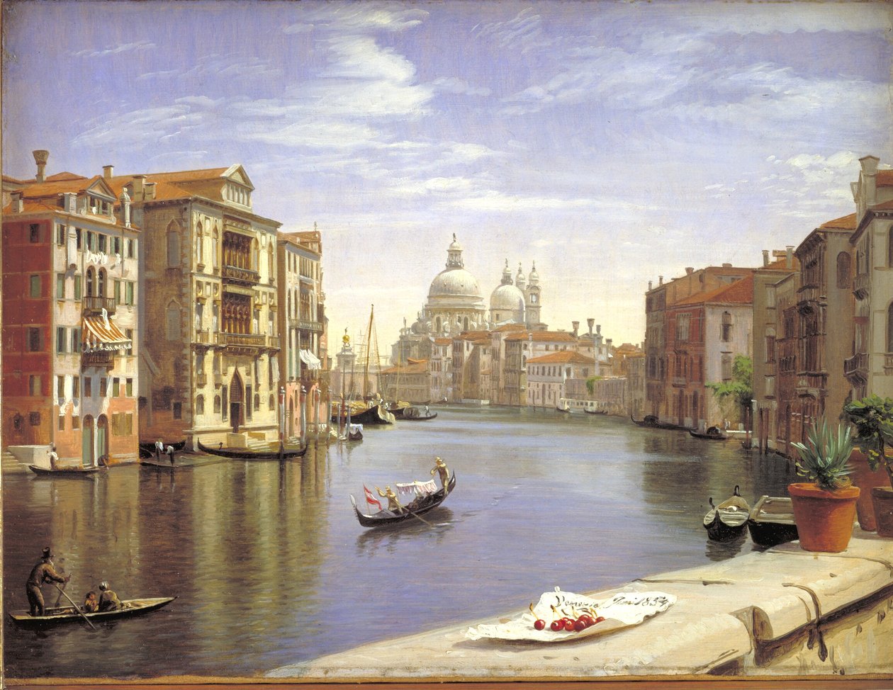 Widok na Canal Grande, Wenecja. W tle S. Maria della Salute autorstwa P.C. Skovgaard