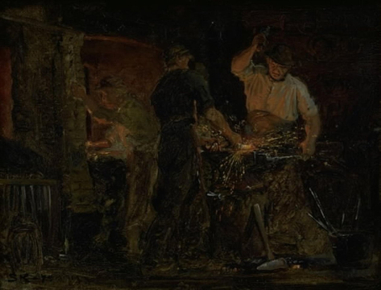 Kuźnia w Hornbæk autorstwa Peder Severin Krøyer