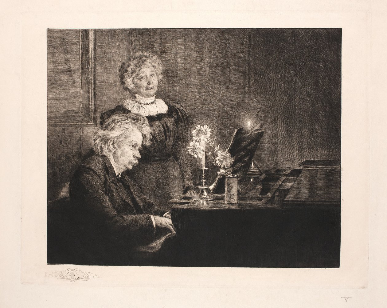 Edvard i Nina Grieg przy fortepianie autorstwa Peder Severin Krøyer