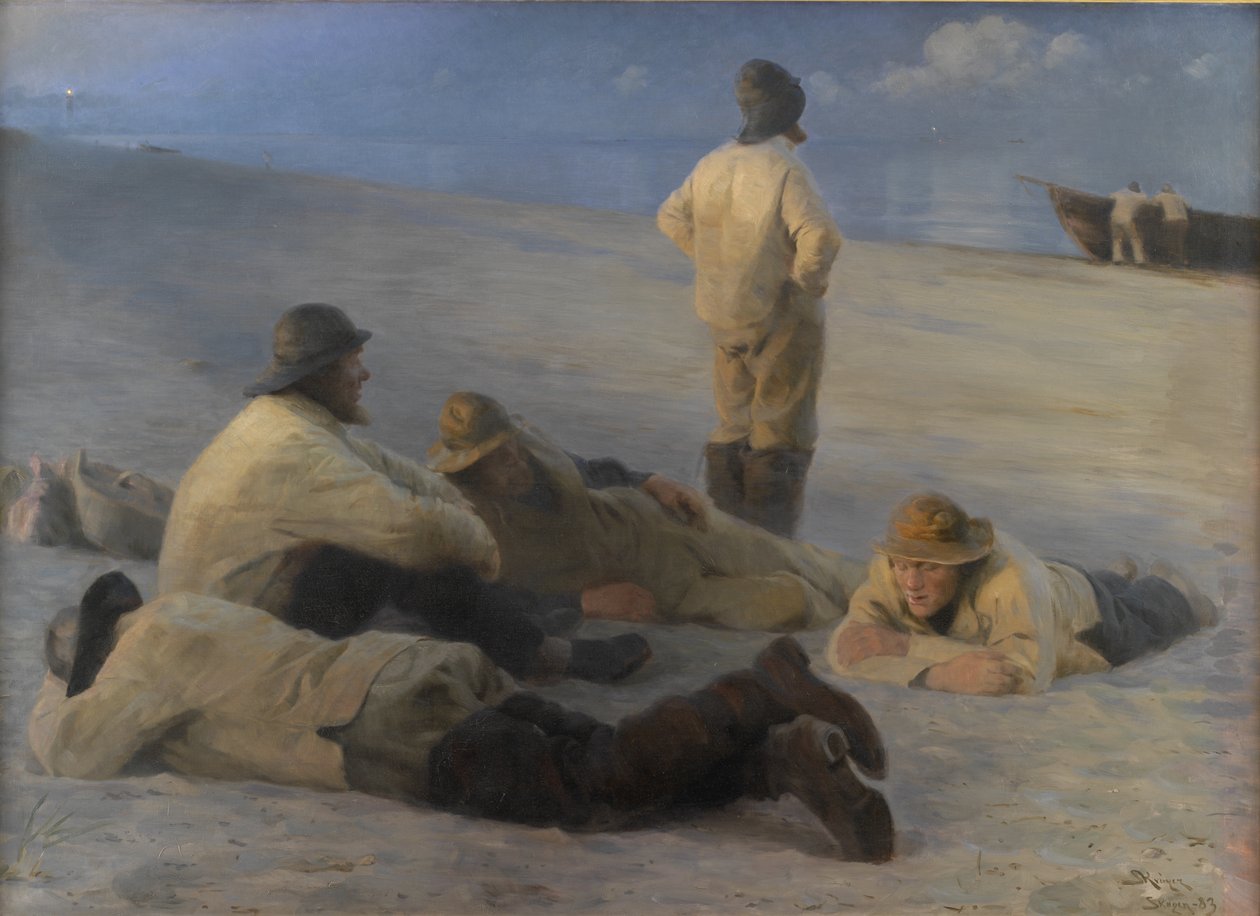 Rybacy na plaży Skagen autorstwa Peder Severin Krøyer