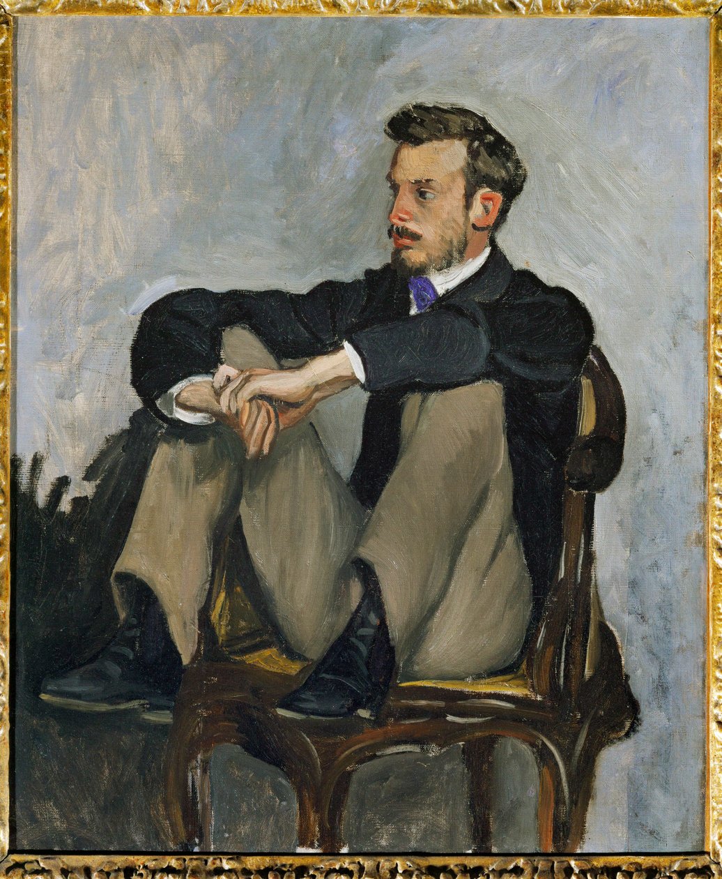 Pierre-Auguste Renoir, malarz (olej na płótnie) autorstwa P. A. and Bazille Frederic (1841-70) Renoir