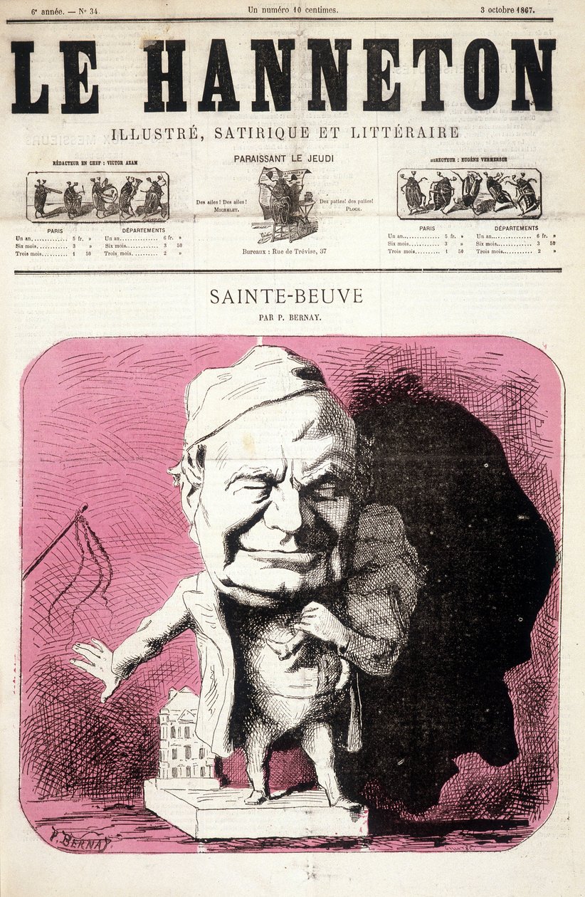 Sainte - Beuve (Sainte-Beuve) - przez Bernay, w „” Le Hanneton”” z 03.10.1867 autorstwa P. Bernay