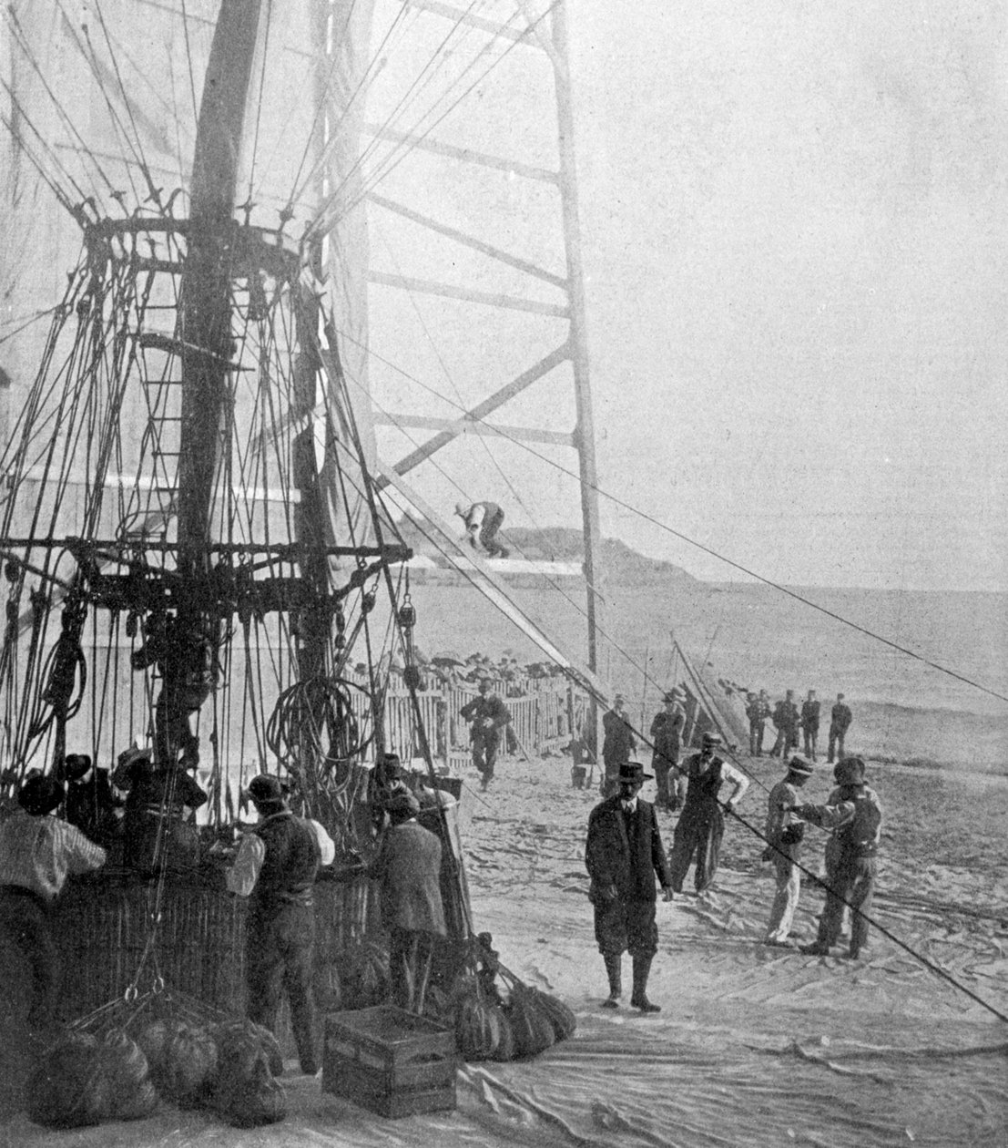 Próba hrabiego de la Vaulx przekroczenia Morza Śródziemnego balonem, 1901 autorstwa P. Doye