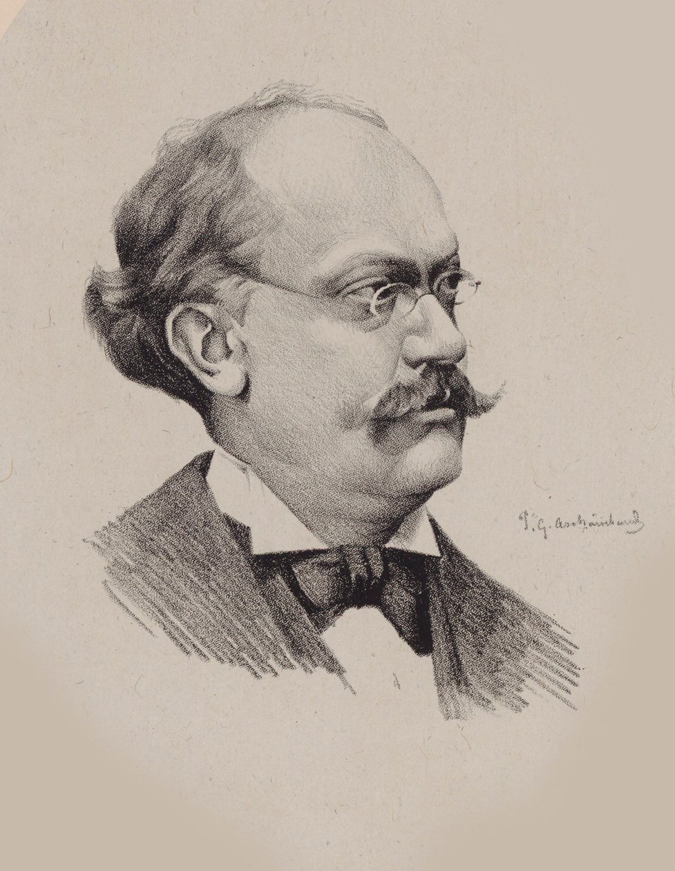 Portret kompozytora Charlesa Lecocqa 1832-1918. autorstwa P. G. Archainbaud