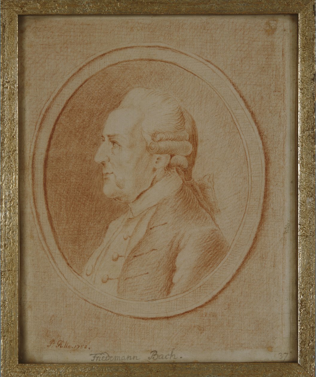 Wilhelm Friedrich Bach, 1782 (czerwona kreda na papierze) autorstwa P. Guelle or Gulle