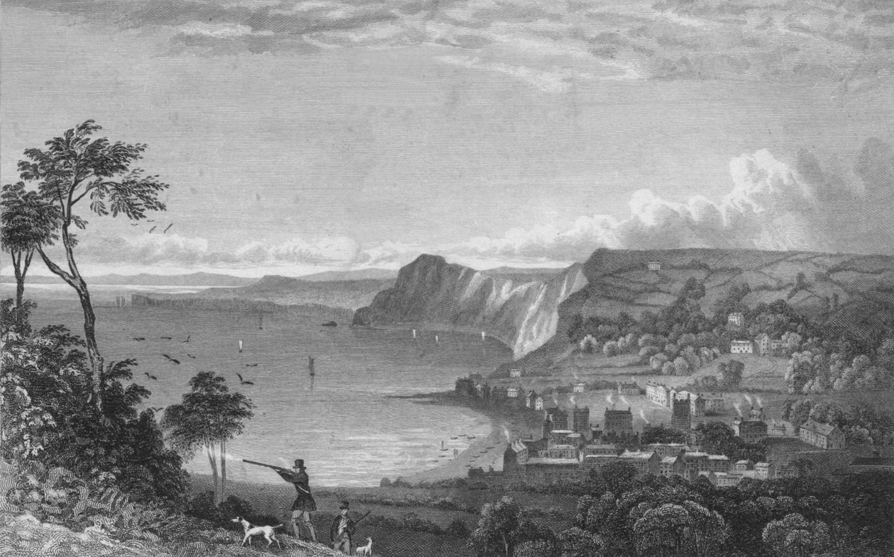 Sidmouth, Z klifów, w kierunku Seaton, 1832. autorstwa P. Heath