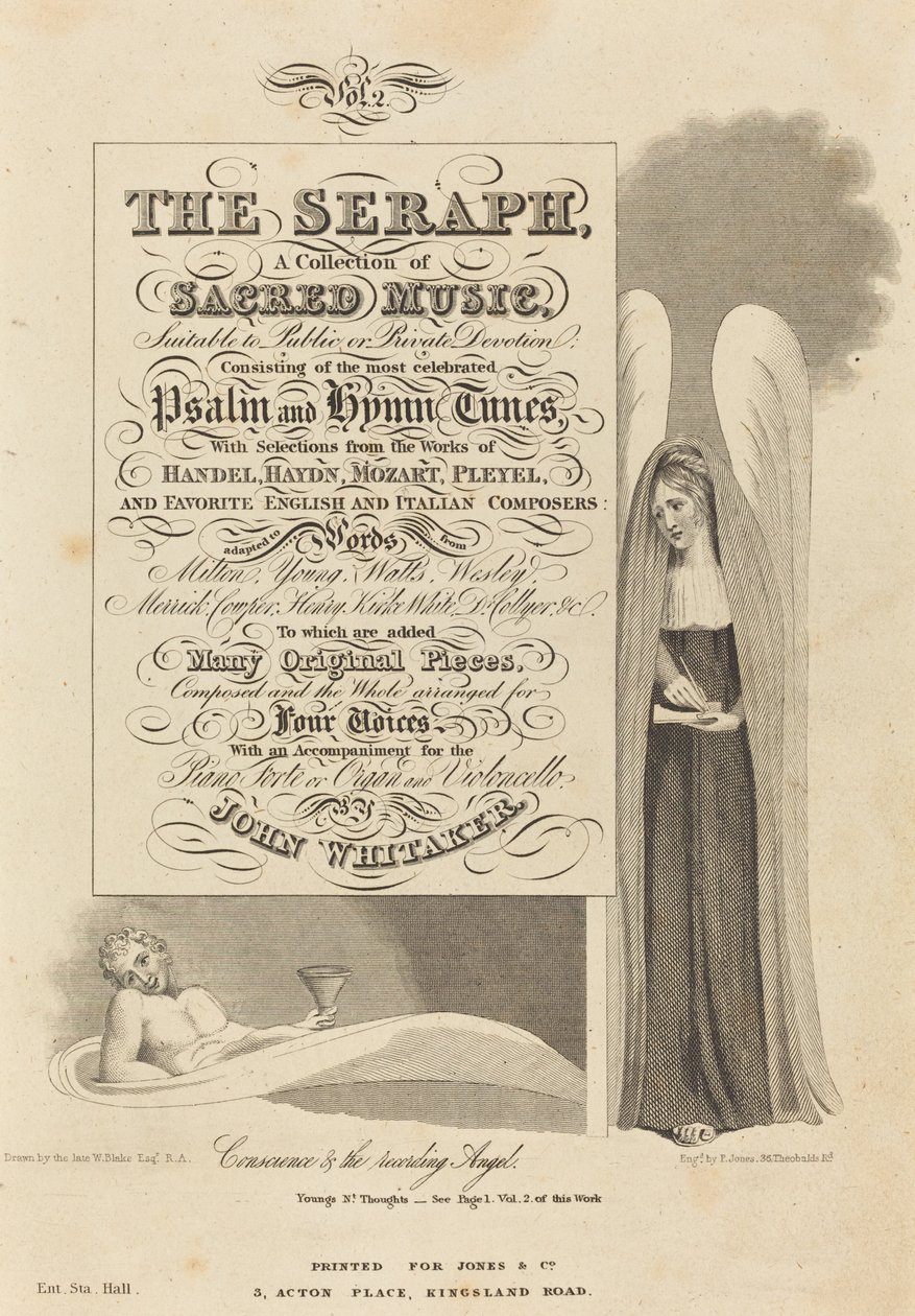 Sumienie i Anioł Nagrywania autorstwa P. Jones after William Blake