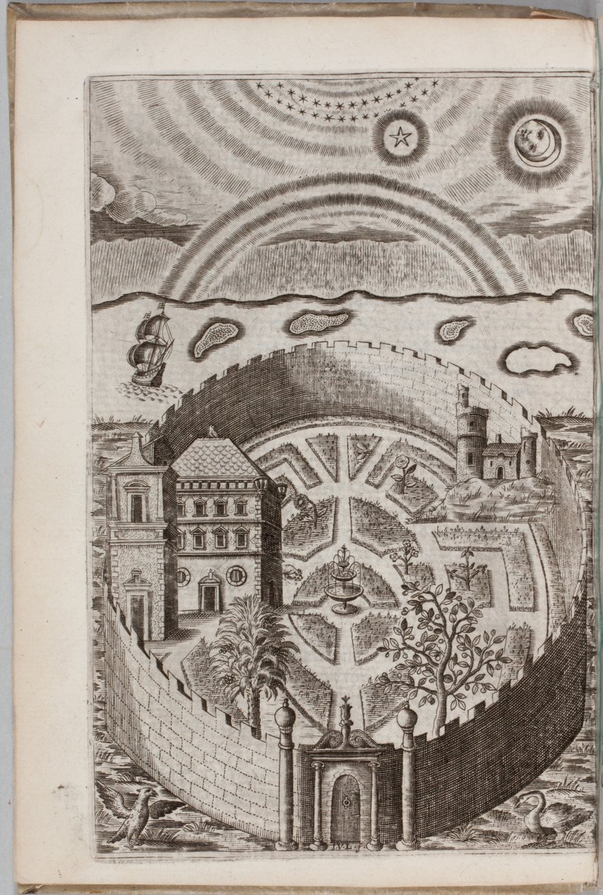 Ilustracja z „Partheneia Sacra: czyli tajemniczy i pyszny ogród świętych Partenów symbolicznie przedstawiony i wzbogacony o pobożne urządzenia i emblematy dla rozrywki pobożnych dusz”, autorstwa Henry
