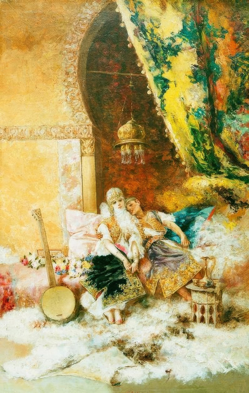 Scena pałacowa z damskimi haremami autorstwa Pablo Salinas