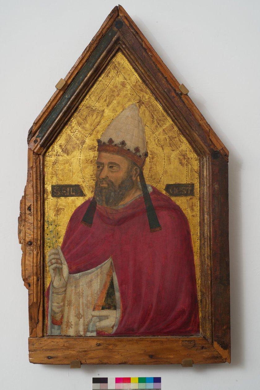 Święty Sylwester (tempera na panelu) autorstwa Pacino di Buonaguida