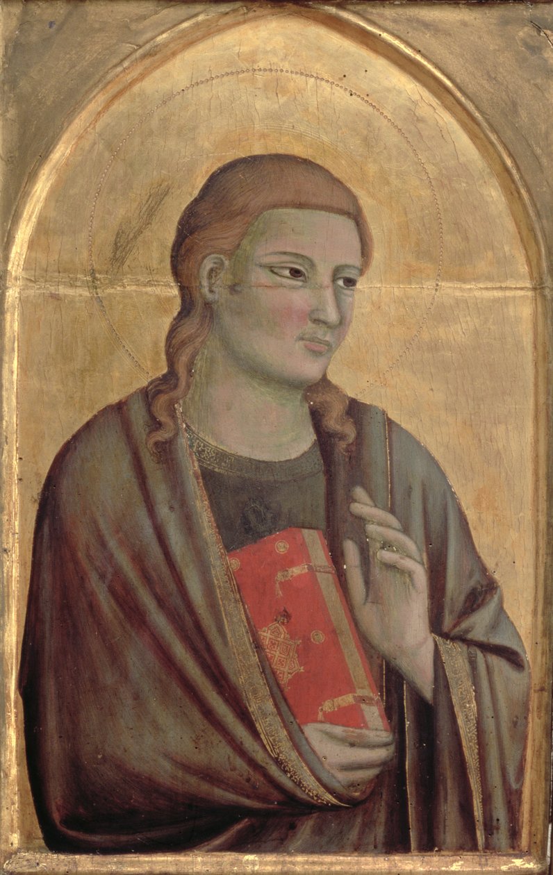 Św. Jan Ewangelista (tempera na panelu) autorstwa Pacino di Buonaguida