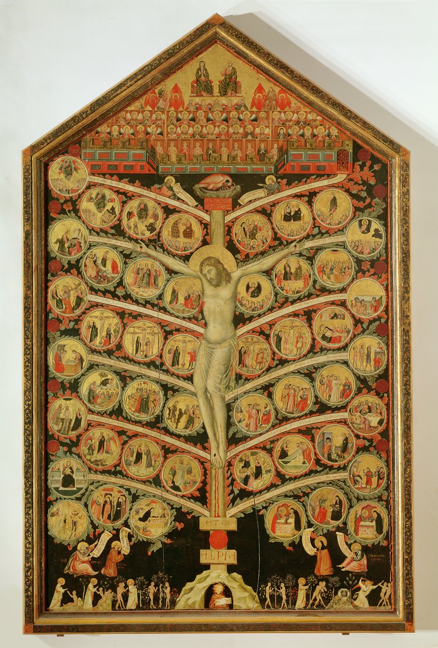 Drzewo życia, ok. 1310 (tempera na płycie) (szczegóły patrz 62294) autorstwa Pacino di Buonaguida