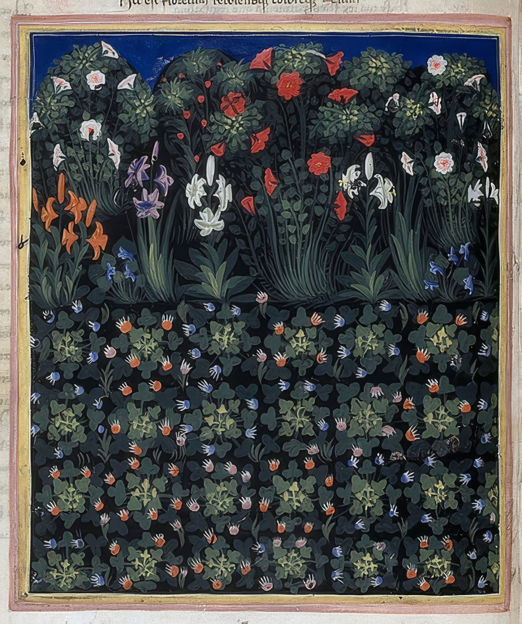 Ogród (od: Regia Carmina by Convenevole da Prato). Około 1335 autorstwa Pacino di Bonaguida