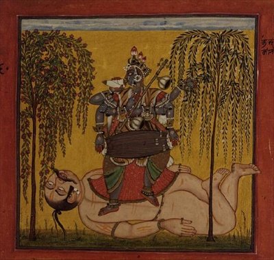63.1147 Bhadrakali, z tekstu tantrycznego, Basohli, Himachal Pradesh autorstwa Pahari School