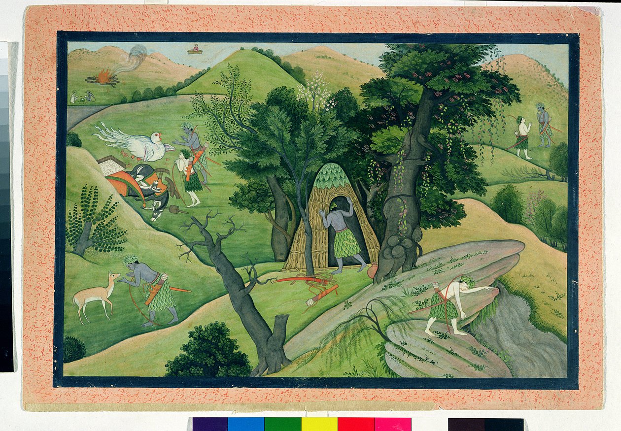 74,73 Rama i Lakszmana wędrują w poszukiwaniu Sity, z Ramajany, Kangra, Himachal Pradesh, 1780 autorstwa Pahari School