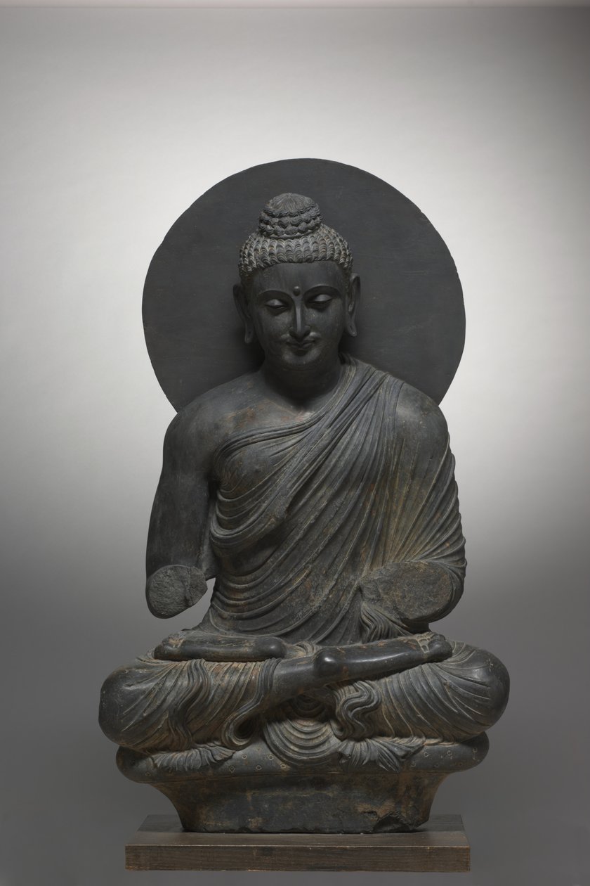 Siedzący Budda, z Gandhary, okres Kuszan, I połowa III wieku autorstwa Pakistani School