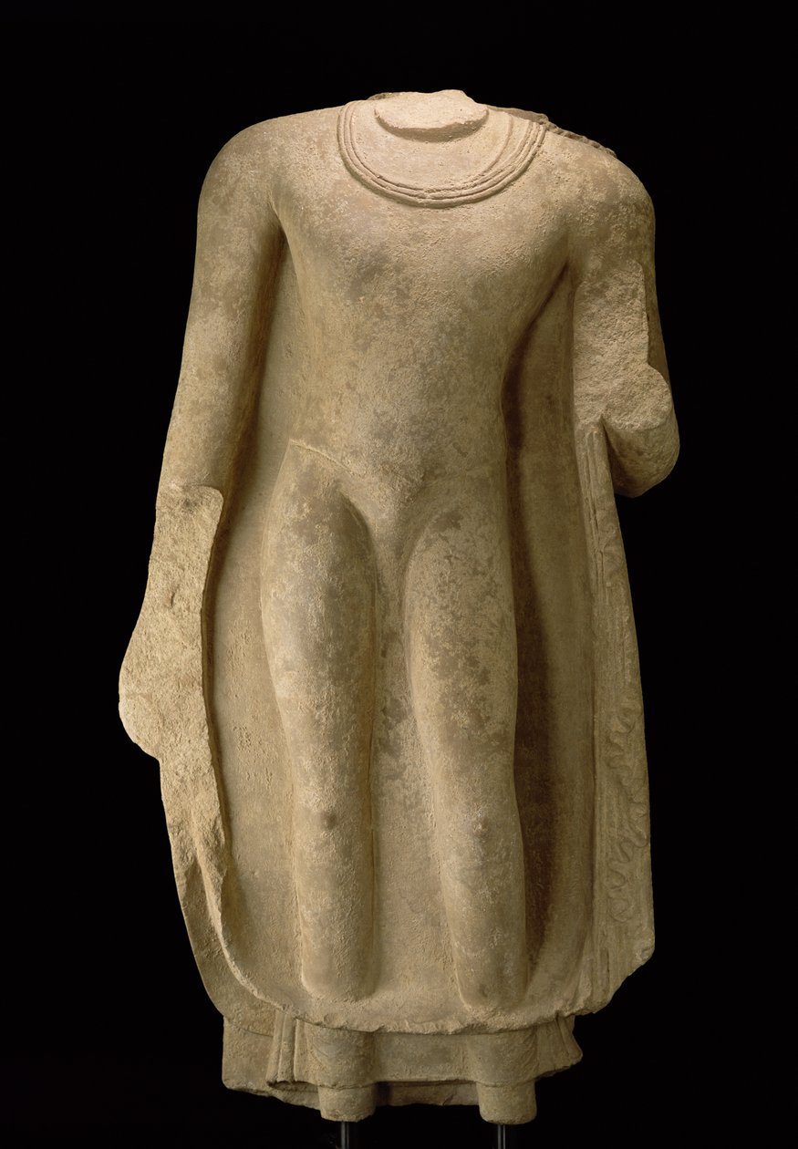 Stojąca postać Buddy (brak głowy), Gandhara autorstwa Pakistani School