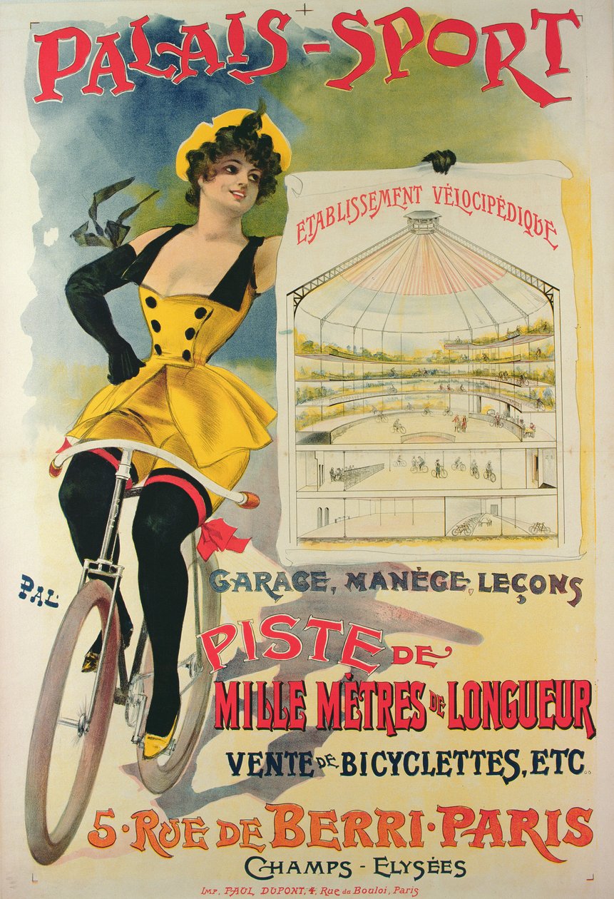 Plakat reklamujący Palais-Sport w Paryżu, ok. 1895 r. autorstwa Pal