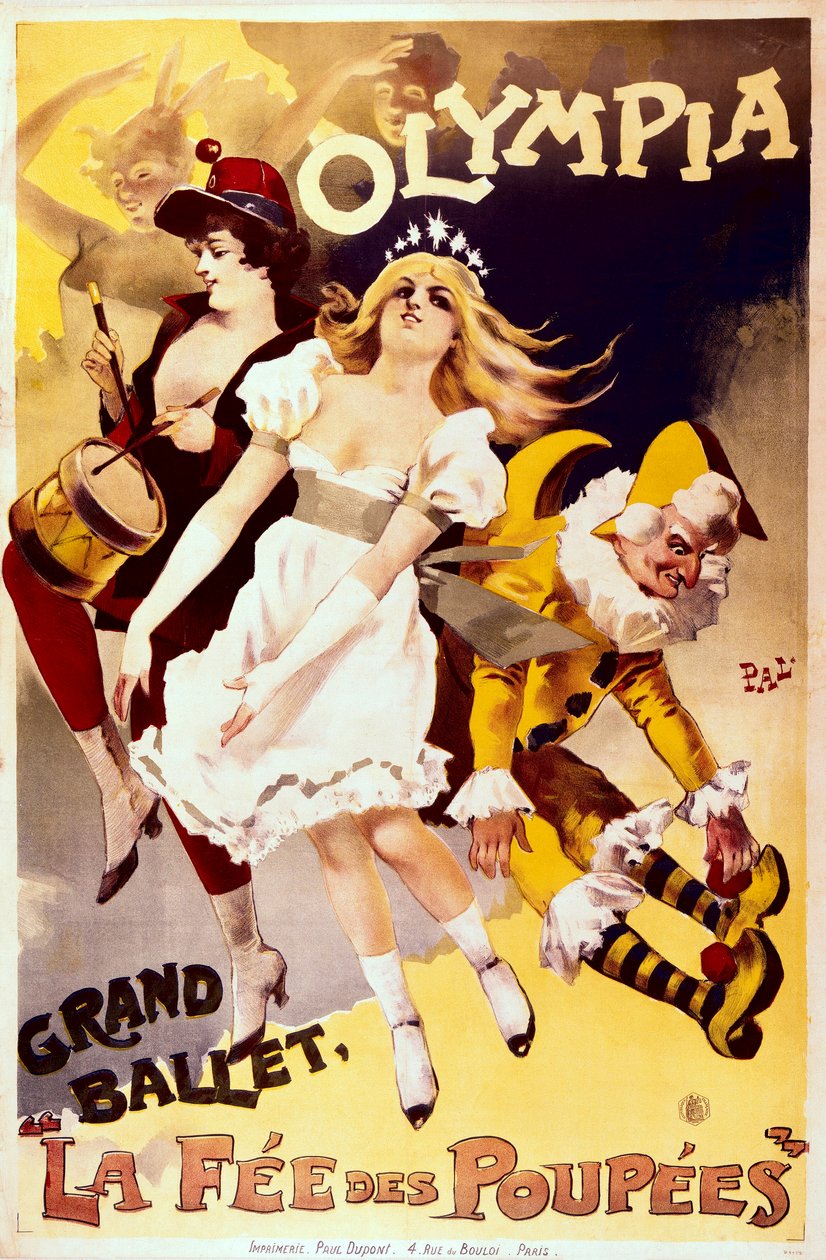 La Fée des Poupées, plakat reklamowy wielkiego baletu w teatrze Olympia (litografia kolorowa) autorstwa Pal (1855 1942)
