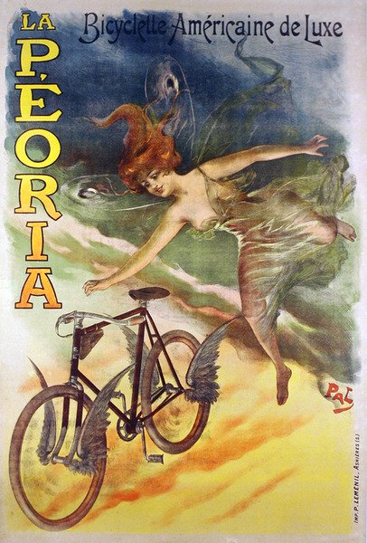 Plakat reklamujący rowery La Peoria (kolor lito) autorstwa Pal