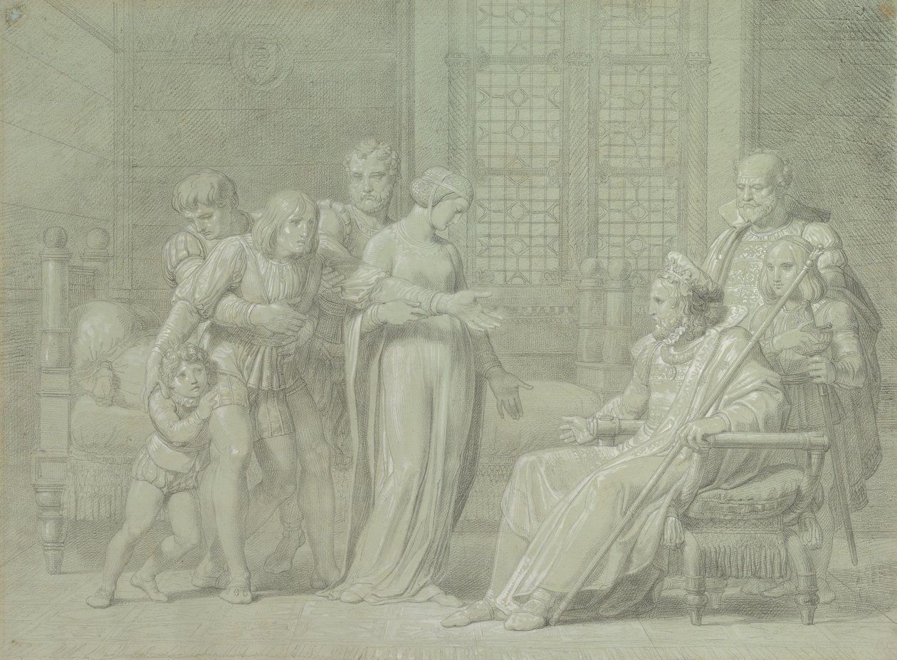 Król Francji Karol VIII z umierającym Gian Galeazzo Sforza w Pawii, 1775-1860. autorstwa Palagi Filippo Pelagio