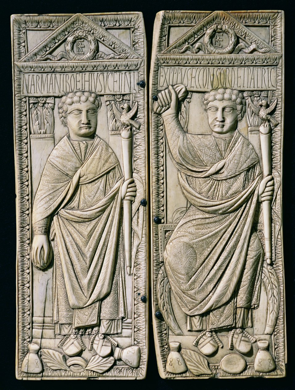 Dyptyk Boecjusza (480-524) Konsula w 487 rne autorstwa Paleo Christian