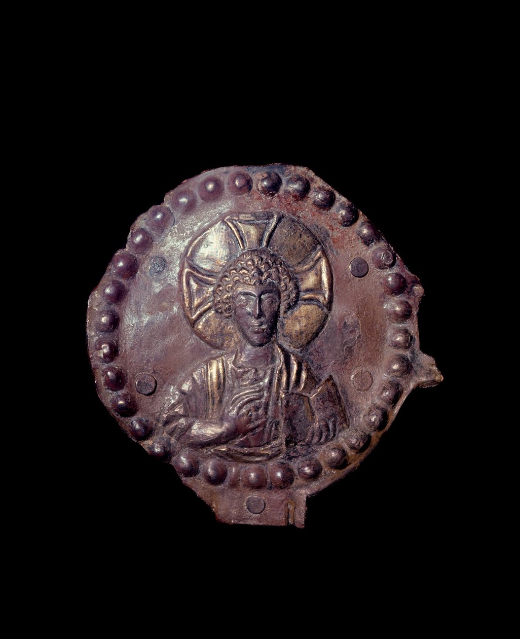 Chrystus błogosławiący (relief na medalionie, V-VI w.) autorstwa Paleo Christian