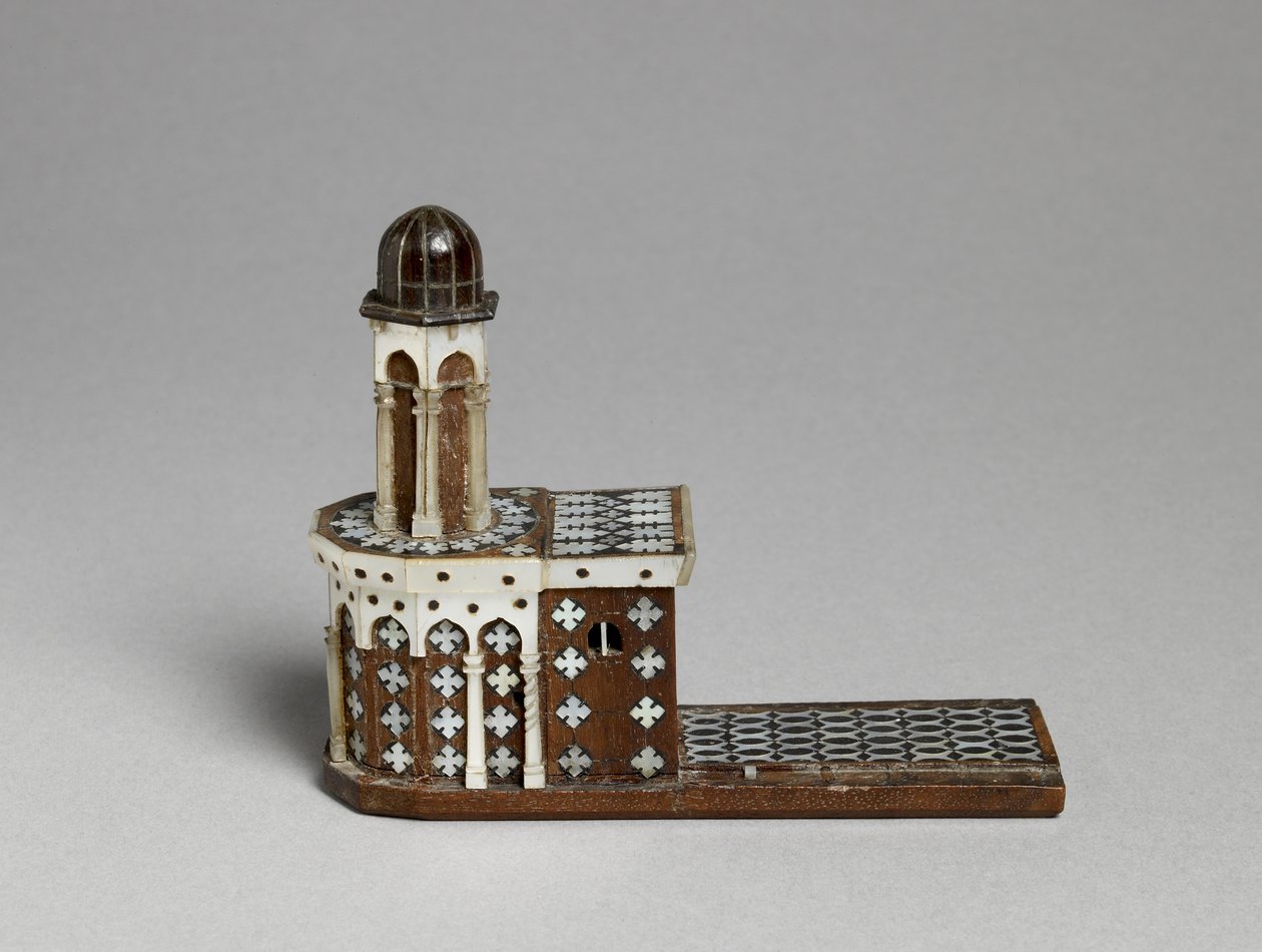 Model Bazyliki Grobu Świętego (drewno i masa perłowa) autorstwa Palestinian School