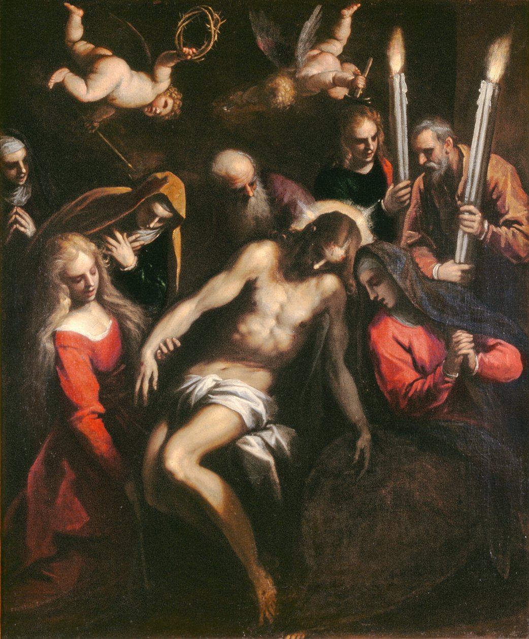 Pieta, modelletto do ołtarza w katedrze w Reggio Emilia, 1612 autorstwa Palma Il Giovane