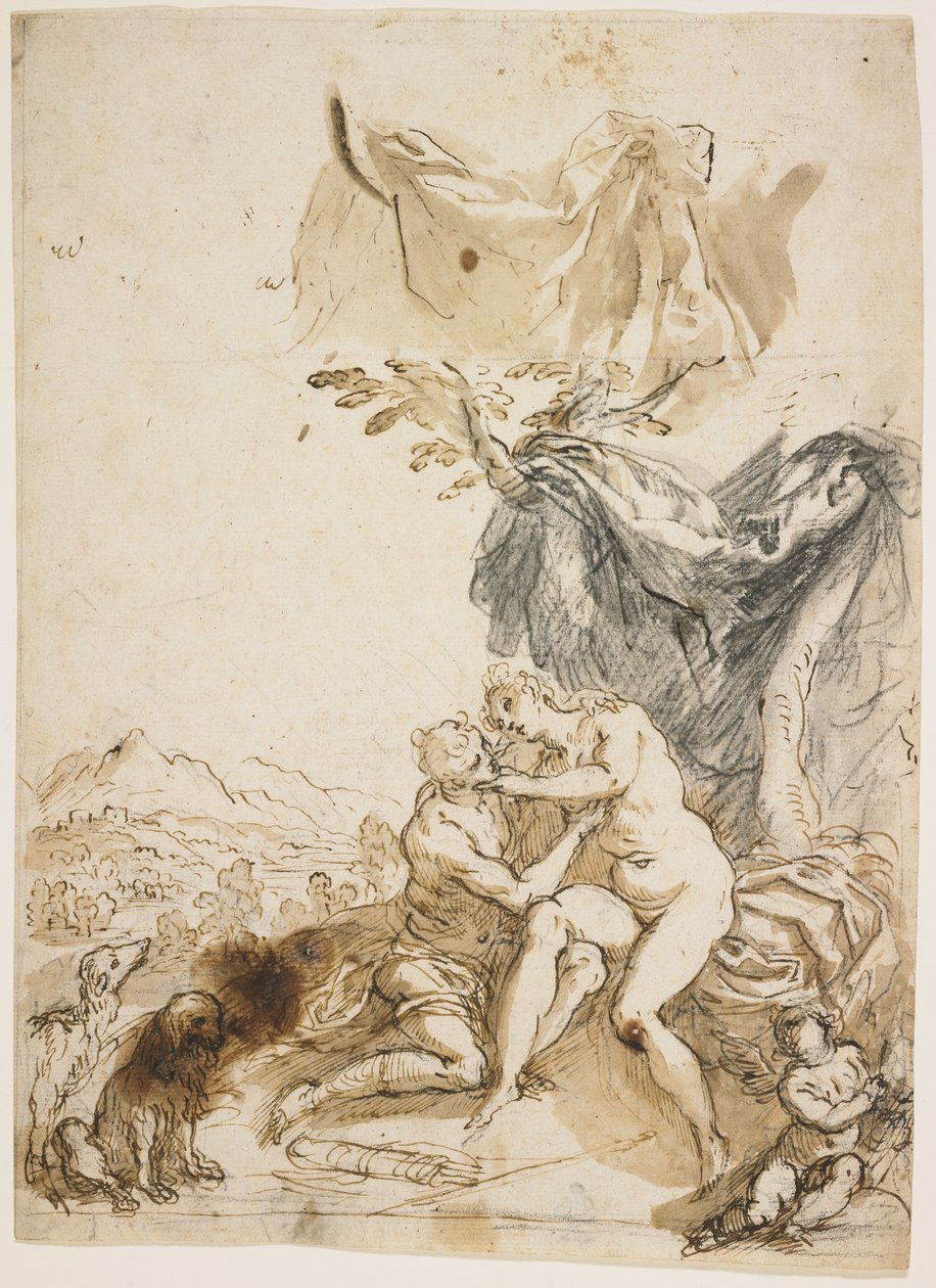 Wenus i Adonis, ok. 1620 r. autorstwa Palma Il Giovane