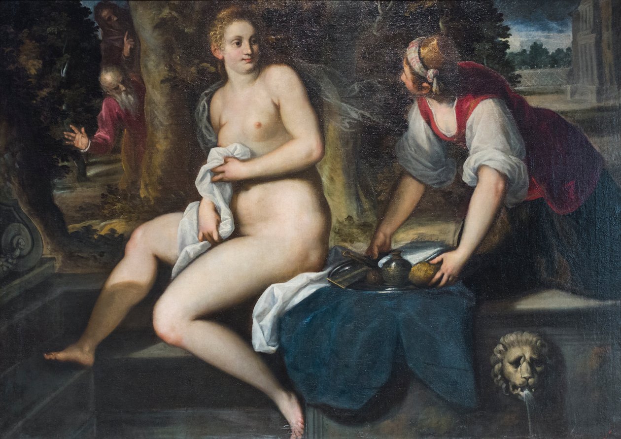 Zuzanna i starcy (olej na płótnie) autorstwa Palma Il Giovane (1548 1628)