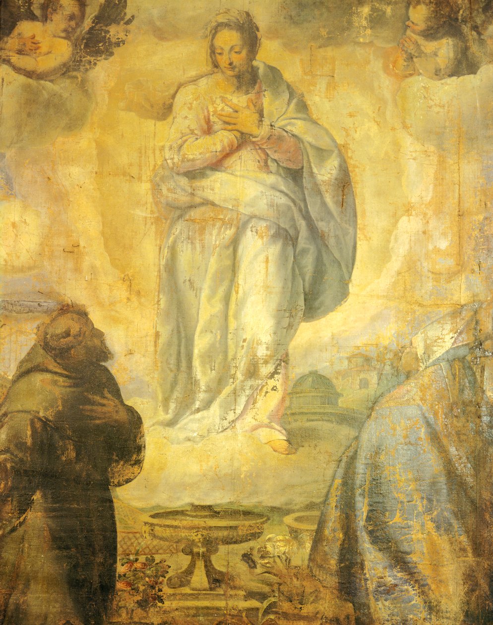 Niepokalane Poczęcie Jacopo Negretti, znanego jako Palma Younger (1544-1628) Kościół San Francesco, Recanati, Marche autorstwa Palma Il Giovane (1548 1628)