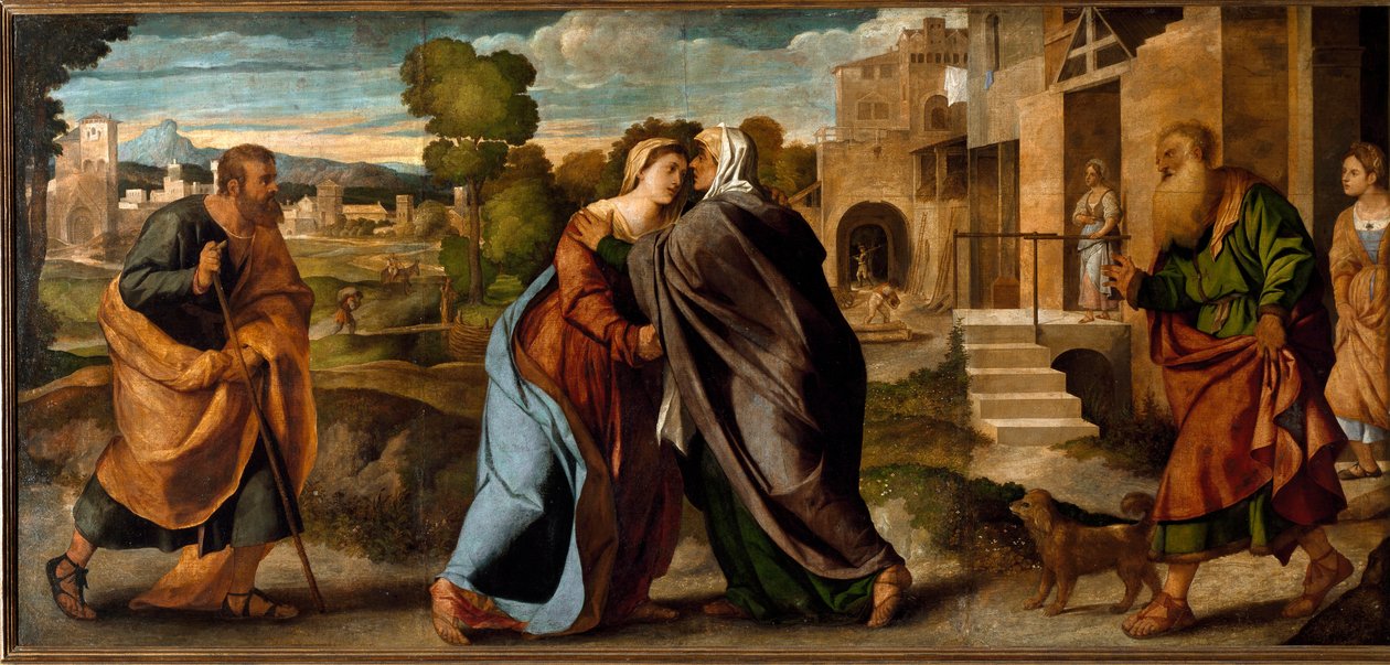 Nawiedzenie (olej na płótnie, ok. 1520-1522) autorstwa Palma Il Giovane